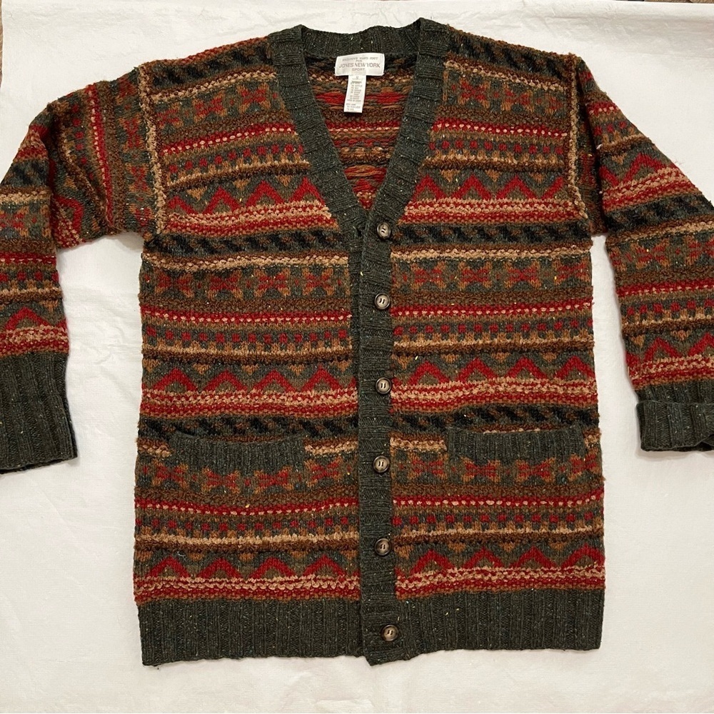 Vintage Jones New York Wool Blend Cardigan 90’s Academia Sweater